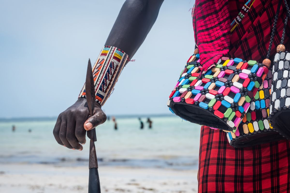 A Maasai on Kendwa Beach