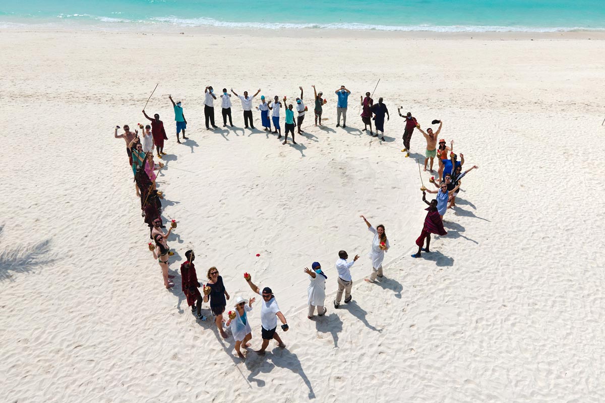 People gather on Kendwa Beach